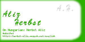 aliz herbst business card